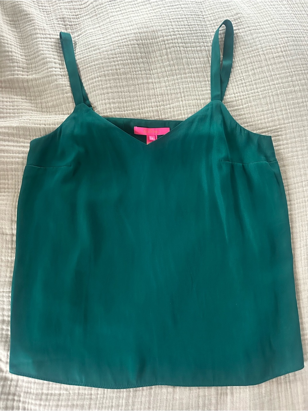 NWT Lilly Pulitzer Emerald Green Silk Spaghetti Strap Cami